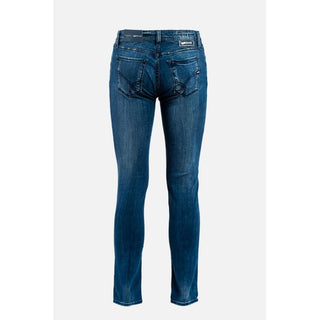 Jeans ajustados de algodón azul