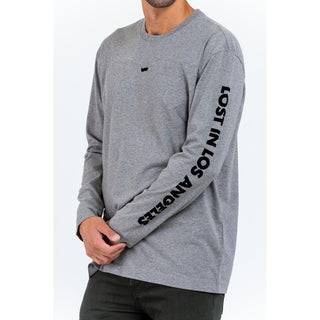 Camiseta de manga larga de algodón gris