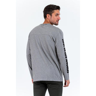 Camiseta de manga larga de algodón gris