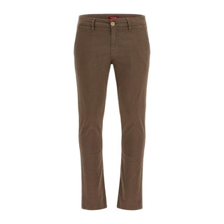 Yellow Cotton Casual Pants