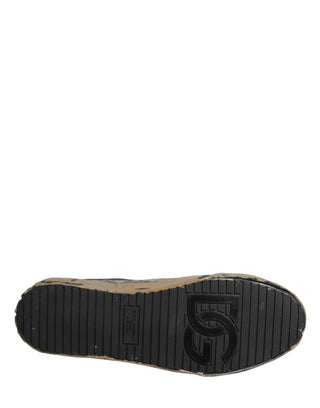 Black Portofino Mud Effect Low Top Sneakers Shoes