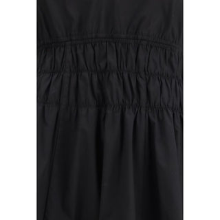 Schwarzes Baumwoll-Freizeitkleid