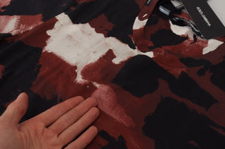 Camiseta multicolor de algodón con cuello redondo y efecto tie dye
