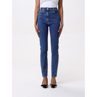 High-Waist-Jeans aus blauem Denim