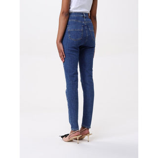 High-Waist-Jeans aus blauem Denim