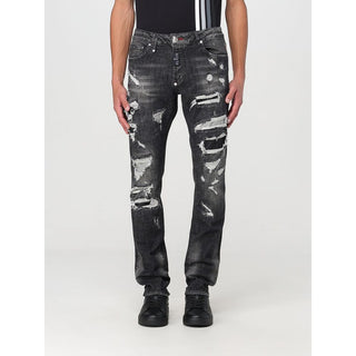 Gray Denim Slim Fit Jeans