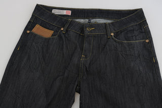 Cotton Blue High Waist Straight Cropped Trouser Jeans