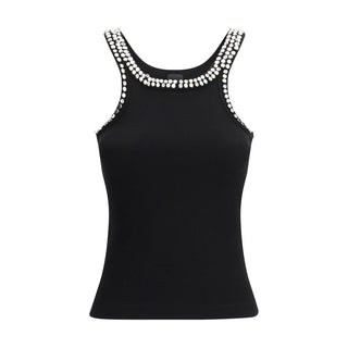 Black Cotton Sleeveles T-Shirt