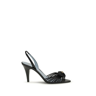 Sandalias de tacón stiletto de piel de cabra negra