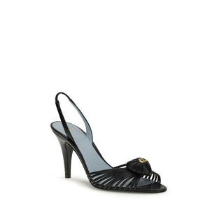 Sandalias de tacón stiletto de piel de cabra negra