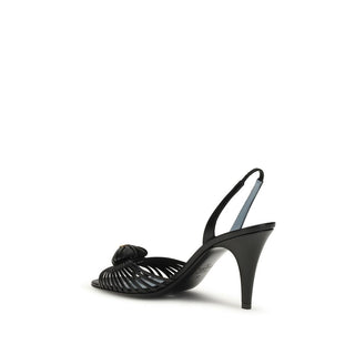 Sandalias de tacón stiletto de piel de cabra negra