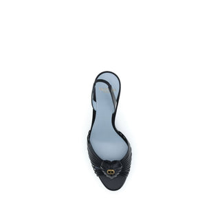 Sandalias de tacón stiletto de piel de cabra negra