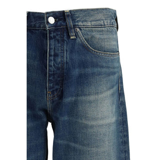 Jeans de algodón azul de corte relajado  