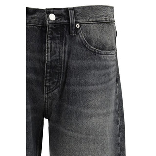 Black Cotton Relaxed Fit Jeans