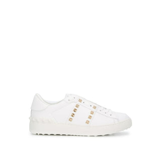 White Leather Low Top Sneakers