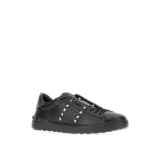 Schwarze Low-Top-Sneakers aus Leder