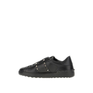 Schwarze Low-Top-Sneakers aus Leder