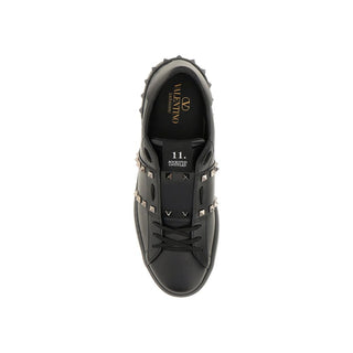 Schwarze Low-Top-Sneakers aus Leder