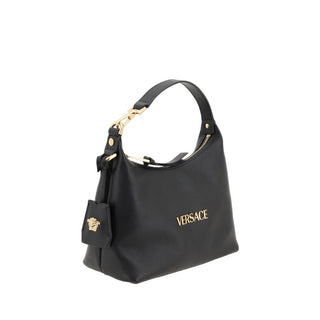 Handtasche aus schwarzem Kalbsleder (Bos Taurus)