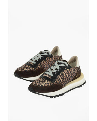 Braune Low-Top-Sneaker aus Leder
