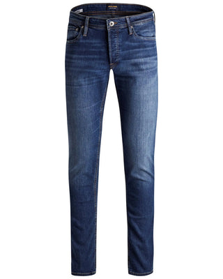 Jeans ajustados de algodón azul