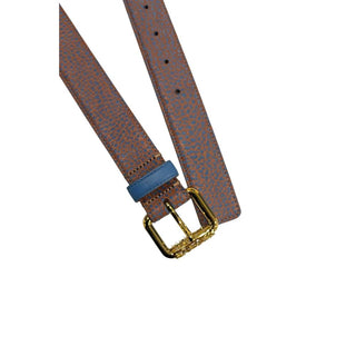 Brauner Damengürtel aus Leder mit goldener Schnalle