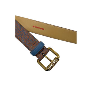 Brauner Damengürtel aus Leder mit goldener Schnalle