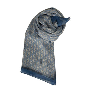 Blauer Seidenschal für Damen