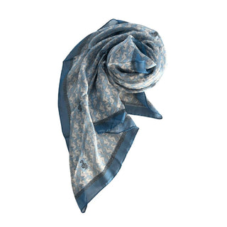 Blauer Seidenschal für Damen