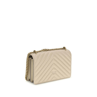 Beige Calf Leather Bos Taurus Shoulder Bag