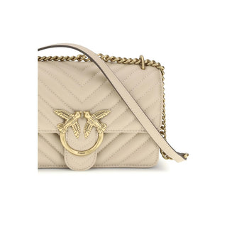 Beige Calf Leather Bos Taurus Shoulder Bag