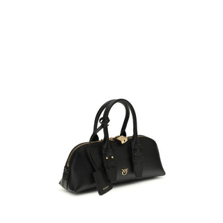Handtasche aus schwarzem Kalbsleder (Bos Taurus)
