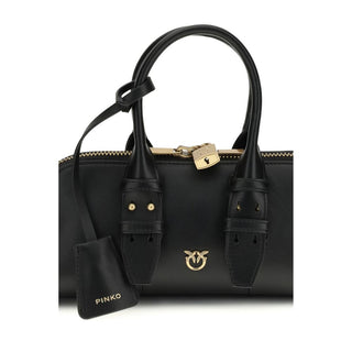 Handtasche aus schwarzem Kalbsleder (Bos Taurus)