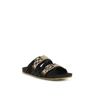 Mehrfarbige Gummi-Flachsandalen