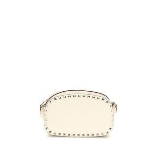 Bolso de hombro beige de cuero de becerro Bos Taurus  