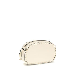 Bolso de hombro beige de cuero de becerro Bos Taurus  
