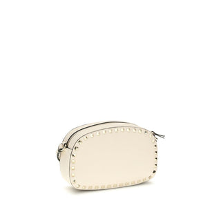 Bolso de hombro beige de cuero de becerro Bos Taurus  