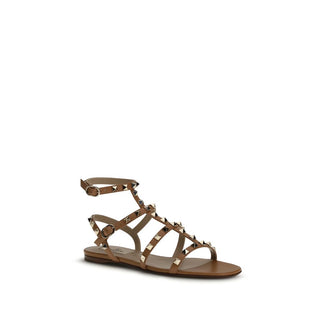 Sandalias planas Bos Taurus de piel de becerro beige