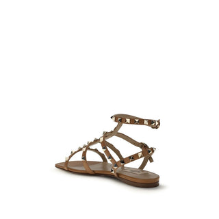 Sandalias planas Bos Taurus de piel de becerro beige