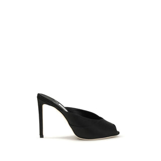Black Calf Leather Bos Taurus Stiletto Heel Sandals
