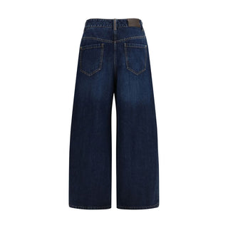 Jeans azules de algodón denim