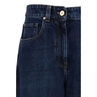 Jeans azules de algodón denim