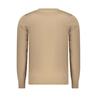 Beige Viscose Men Sweater