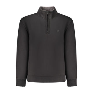 Black Cotton Men Sweatshirt