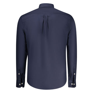 Camisa azul de algodón para hombre
