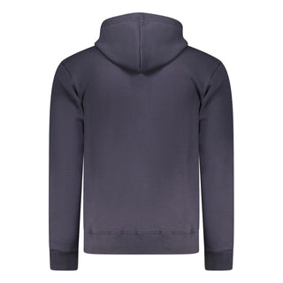 Sudadera azul de algodón para hombre con capucha