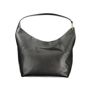 Bolso de hombro negro de piel para mujer