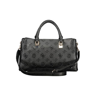Schwarze Damenhandtasche aus Polyurethan