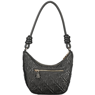 Schwarze Damenhandtasche aus Polyurethan