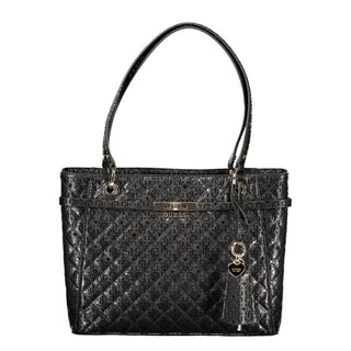 Schwarze Damenhandtasche aus Polyurethan